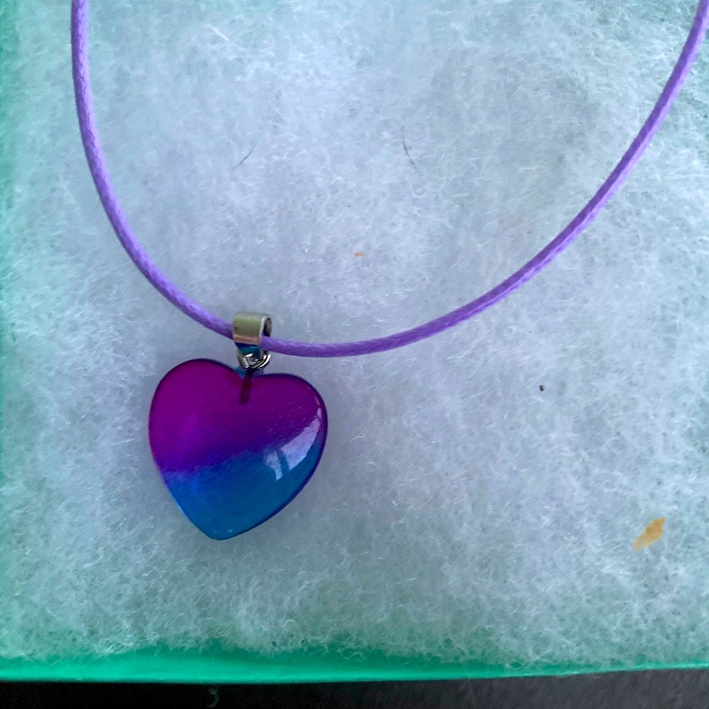 Purple and Blue Quartz Heart 💜 Necklace